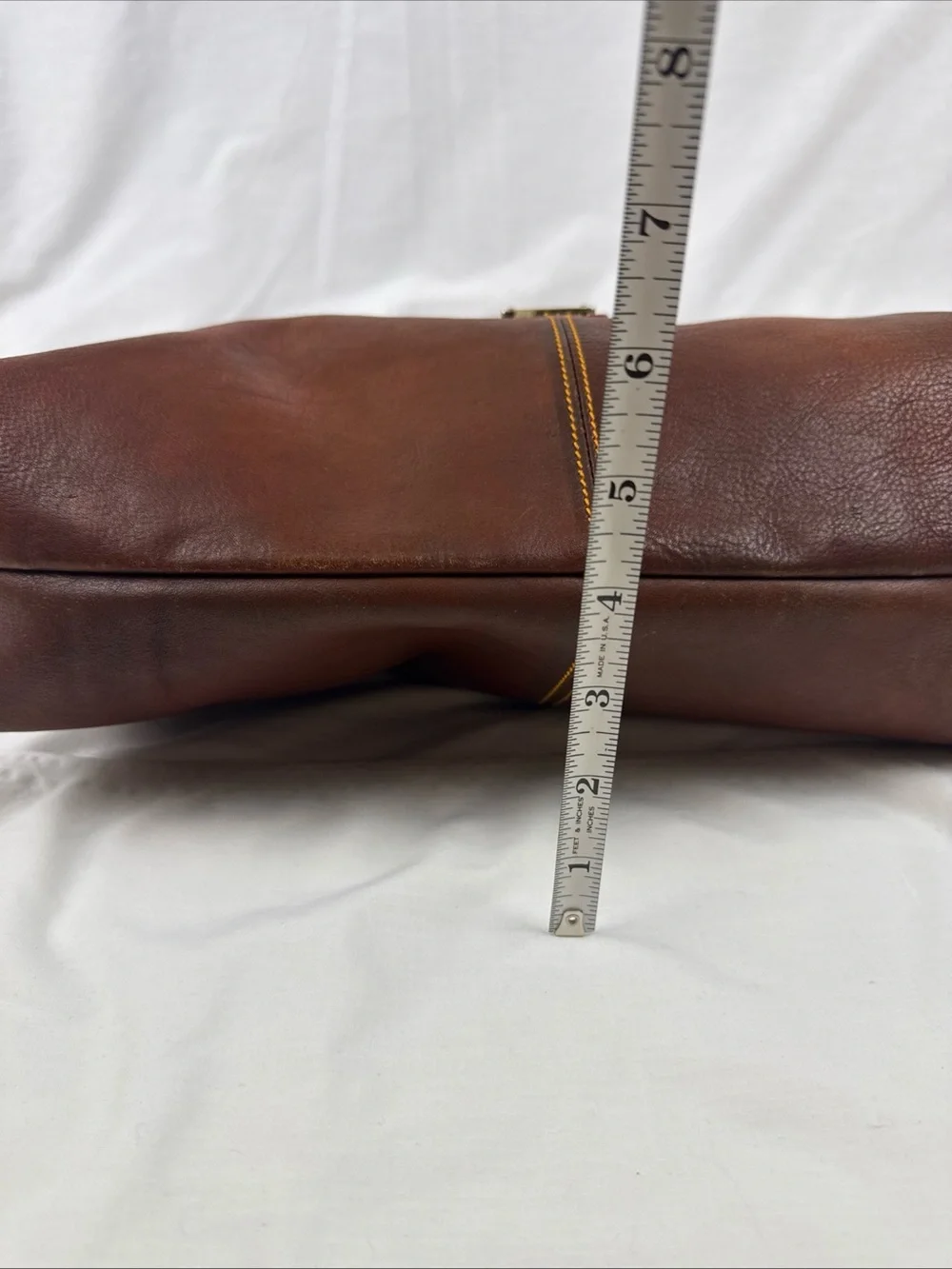 Vintage Dooney & Bourke Brown Leather Hobo Shoulder Bag with Brass Logo